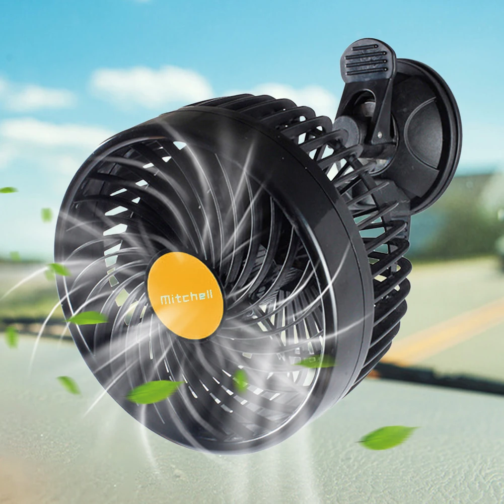 

12/24V Air Circulator Fan Adjustable Auto Cooling Fan Sucker Electric Car Circulator Mini Car Fan Cooler for Auto Truck Off-Road