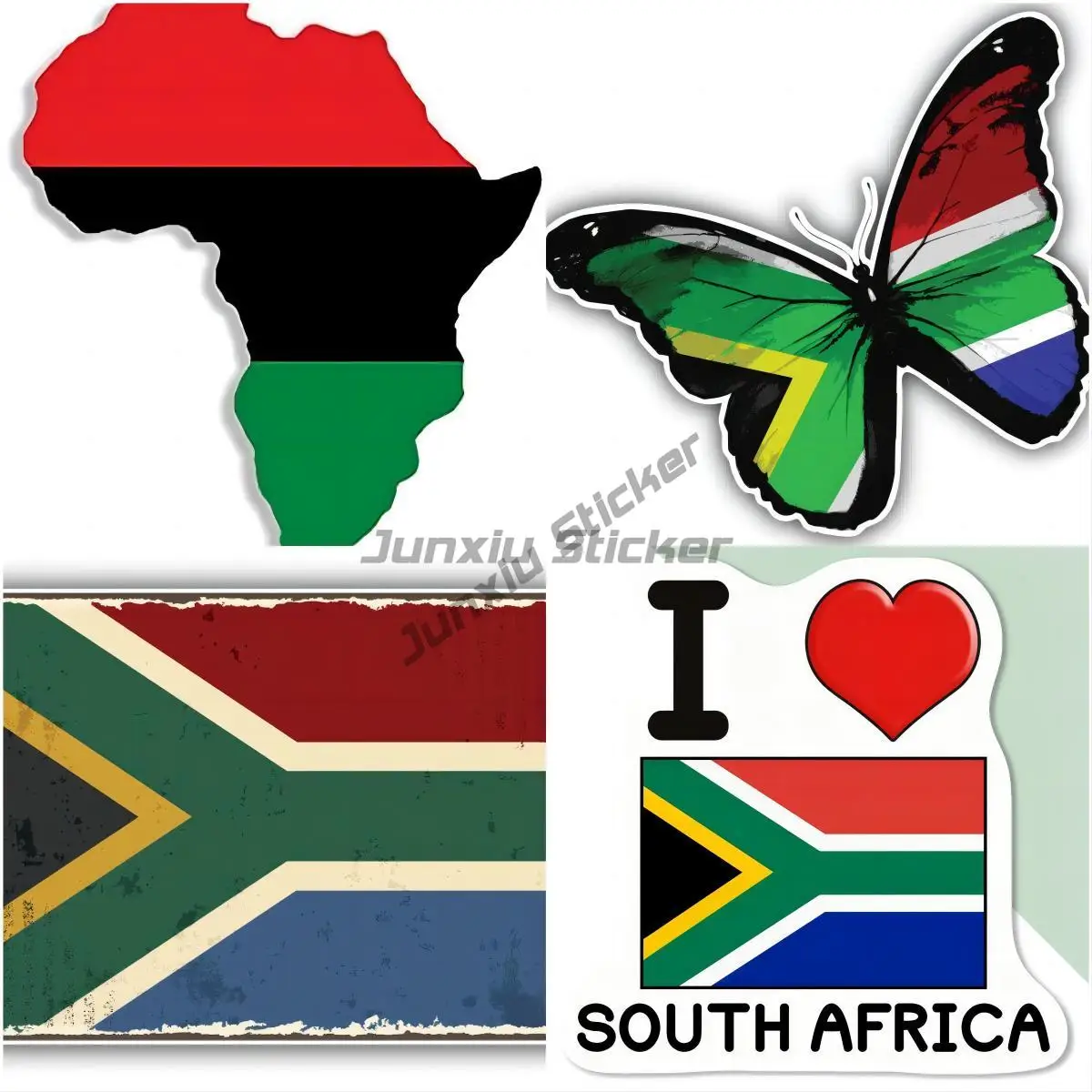 Africa Shaped Pan African Flag Stocker Vinyl Black History Decal for Cars, Laptops South Africa Motorcycle Jdm Car Accessories