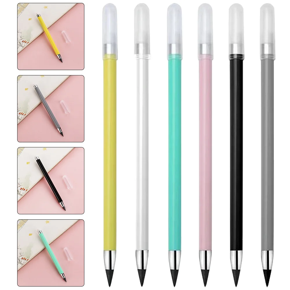 

12 Pcs Black Technology Eternal Pencil Writing Pencils Inkless Write Drawing Reusable