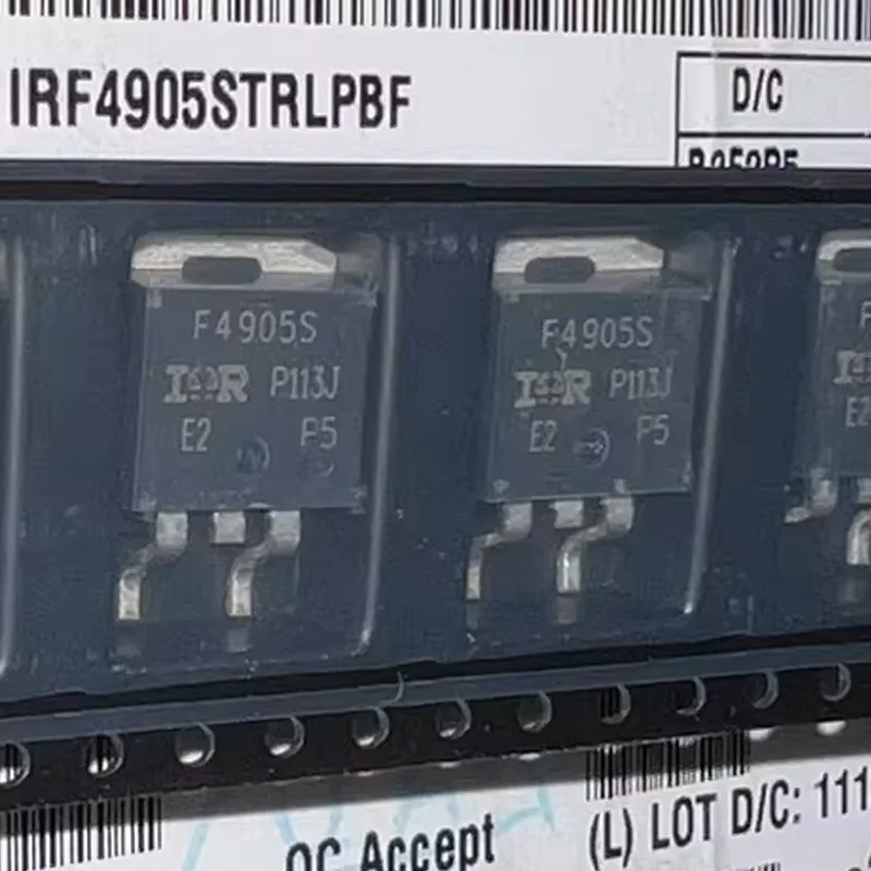 

10 Brand New Original Irf4905Strlpbf Silk Screen F4905S To-263-3 P-Channel -55V/-42A Surface Mount Mosfet Transistors