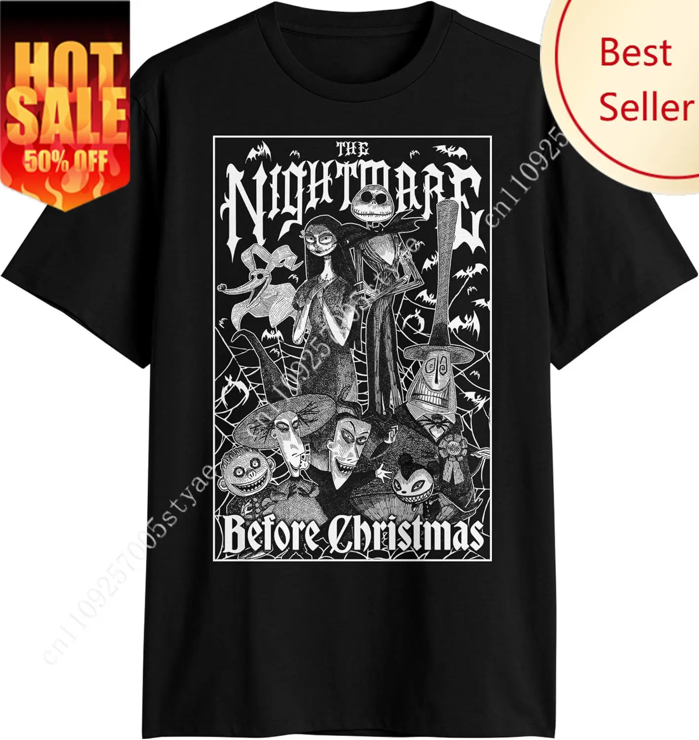 

The Nightmare Before Christmas Jack Sally Lock Shock Barrel Metal Box T-Shirt
