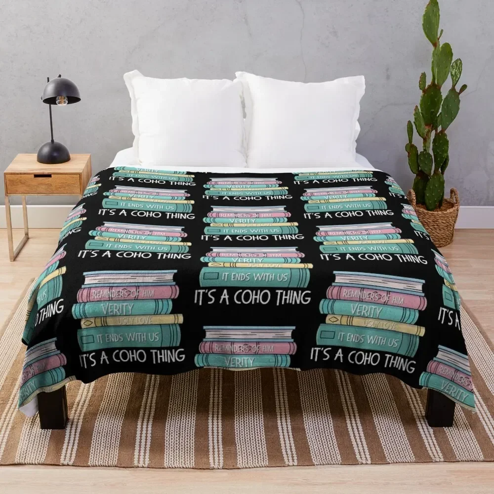 Its A CoHo Thing Book Stack T-shirt Throw Blanket Retros Giant Sofa Blankets