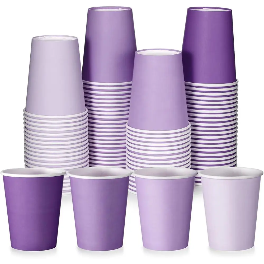 

9 oz Gradient Color Disposable Paper Cups, Perfect for Parties, Weddings, Baby Showers, and Birthdays