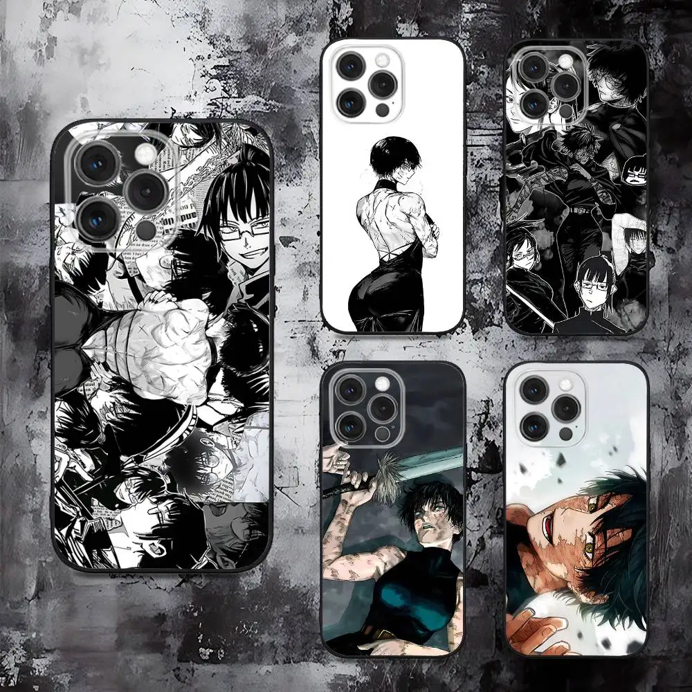

Maki Zenin Jujutsu Kaisen Phone Case For iPhone 16,15,14,13,12,11,Pro,Max,Plus,X,XS,SE,E,Mini,Soft Silicone Black Case