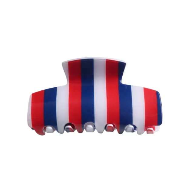 2024 Paris French flag hairpin striped color matching acetic acid hairpin female large shark clip