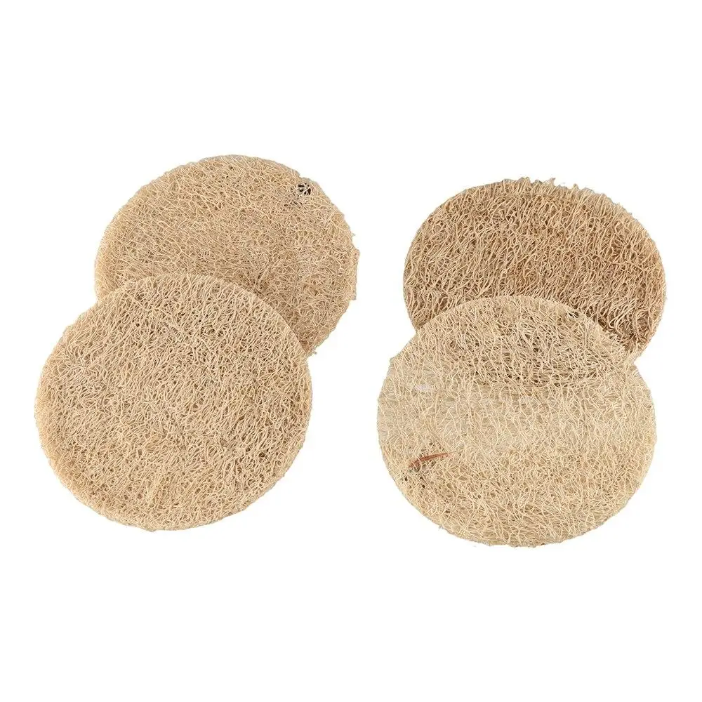 Teaware Round Tea Cup Mat Loofah Fibre Double sided Teapot Pad Durable Household Loofah Mat Tea