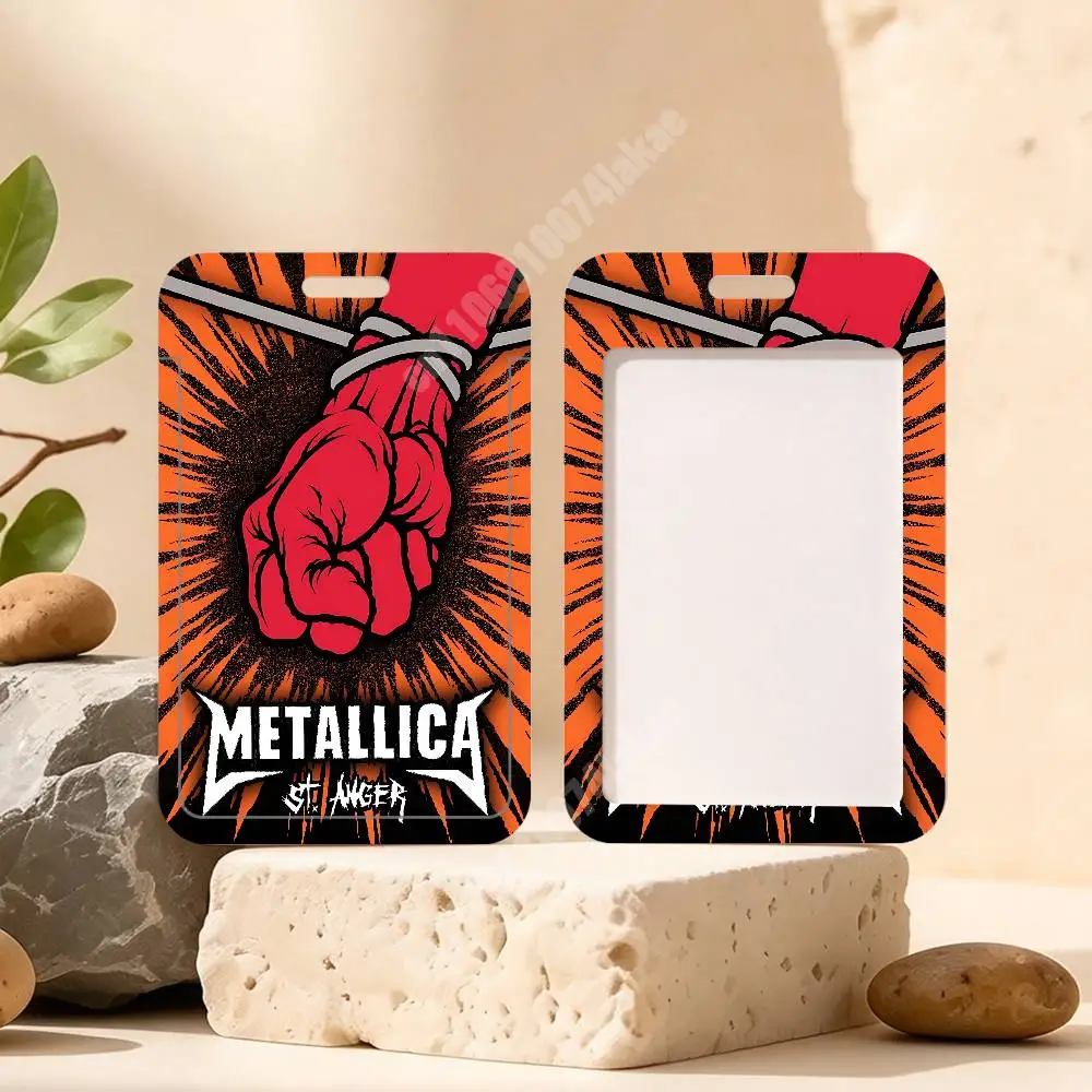 M-Metallica 72 Seasons Life Burns Faster Plastic Card Holder Student ID Card Clear Transparent Business Office Supplies