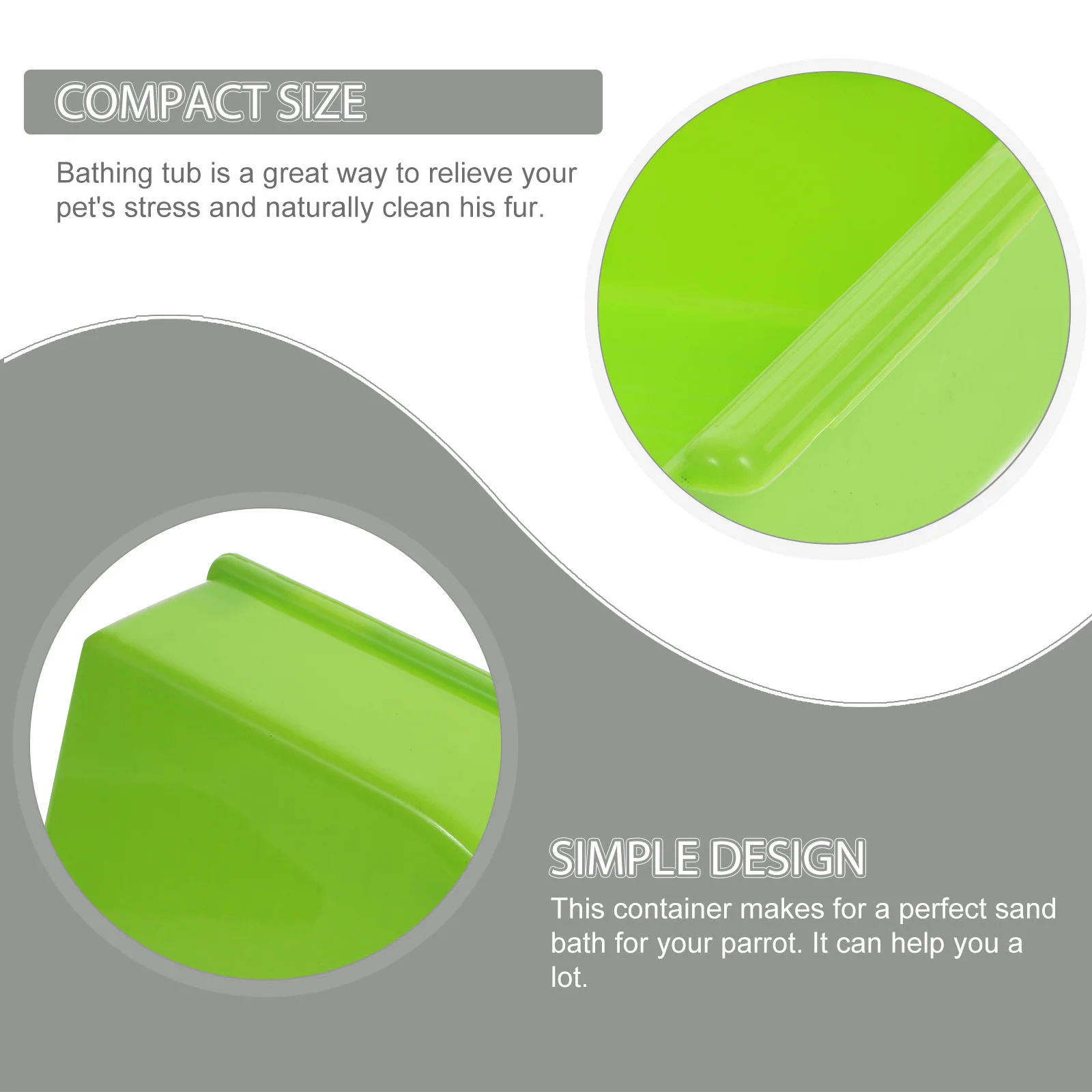 

Creative Parrot Bathing Box Premium ABS Bird Bath Basin for Cage Small Bird Shower Tub Stress Relief Fun Bathing Container