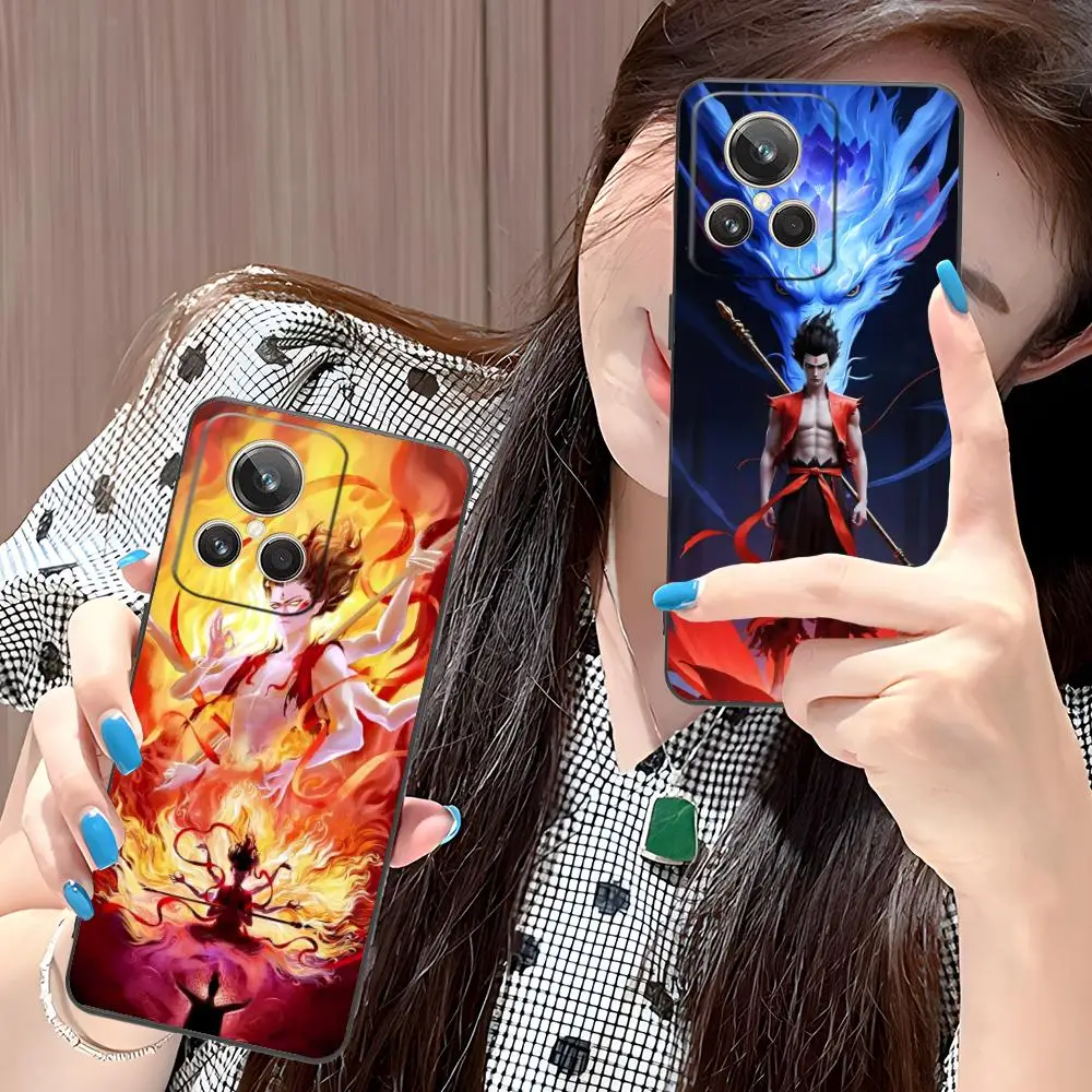 

Cute Nezha Matte TPU Mobile Phone Case for Realme GT 8 Neo Pro C75 73 71 C67 65 C55 53 C35 31 C20 15 Colorful Cover