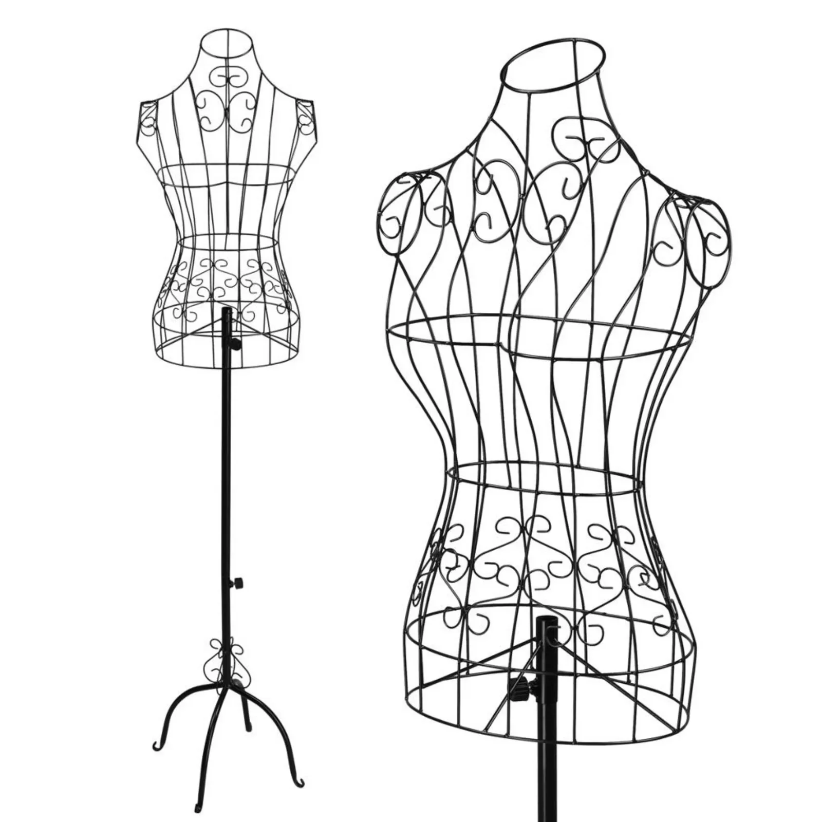 US Female Wire Dress Form, Vintage Style Metal Wire Mannequin, Home Decor Display