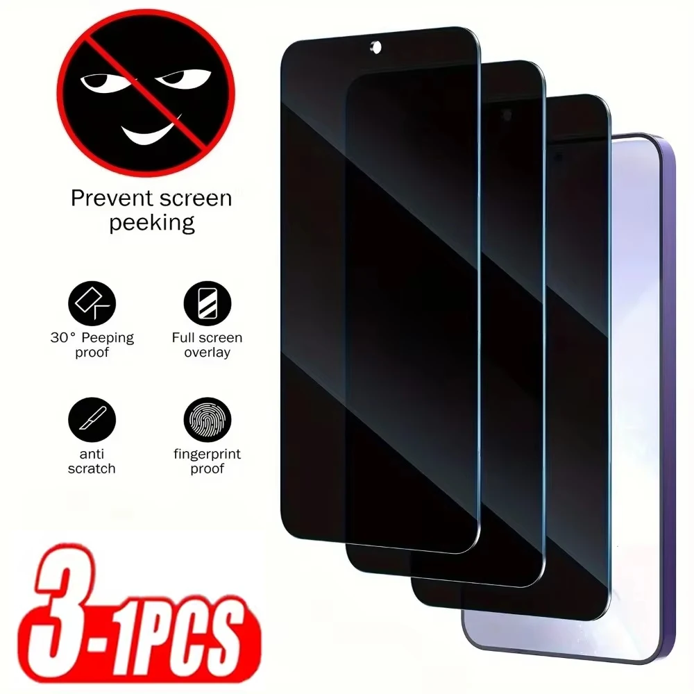 1-3PCS Privacy Screen Protector For Samsung S21 S20 FE Plus S24 S25 Ultra S23 S22 A55 A54 A53 A33 A35 Anti Spy Tempered Glass