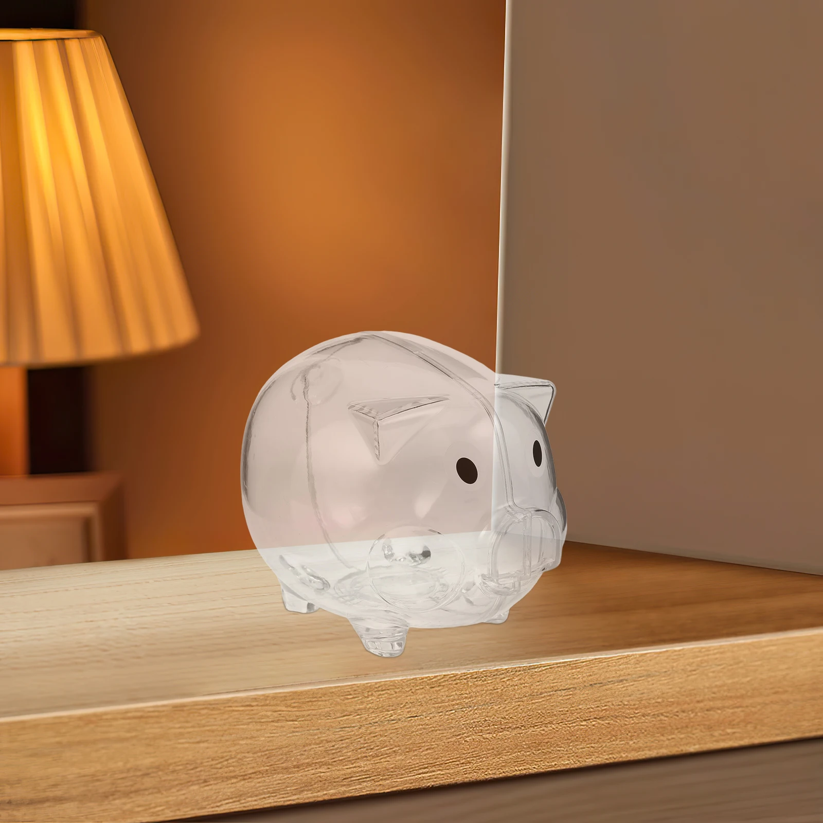 

2 Pcs Piggy Bank Kids Cartoon Animal Banks Transparent Money Jar Creative Savings Box Plastic Saving Pot for Children Clear
