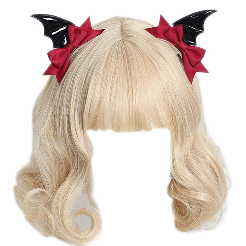 1pcs Hair Clips for Girl Halloween Hair Clips Lolita Bat Devil Wings Shape Barrettes Hair Barrettes for Toddler Girls