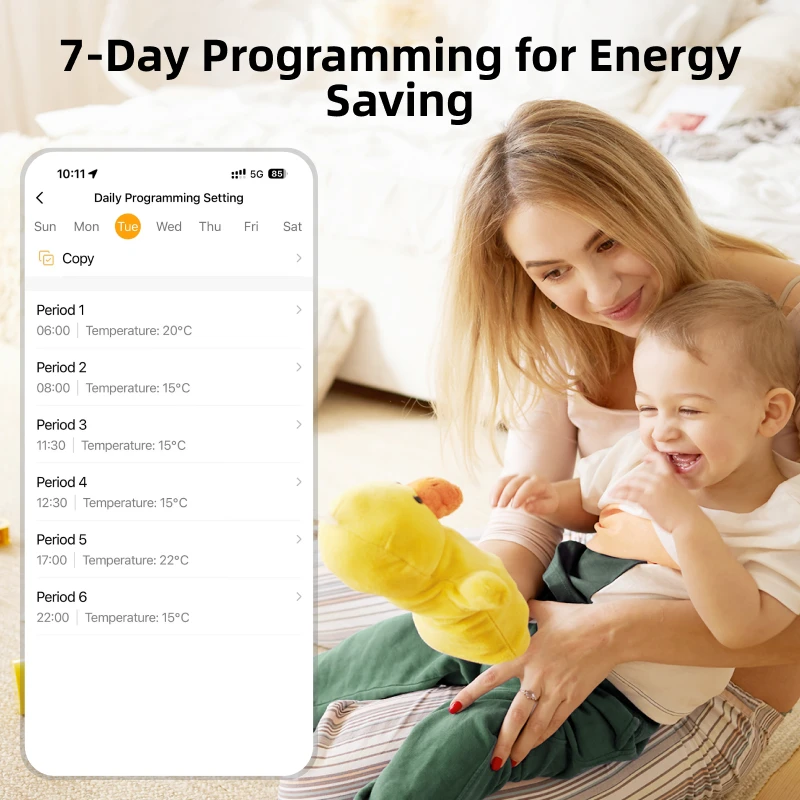 Smart home Wifi thermostat tuya RF wireless gas boiler heating programmable temperature remote controller with alexa google