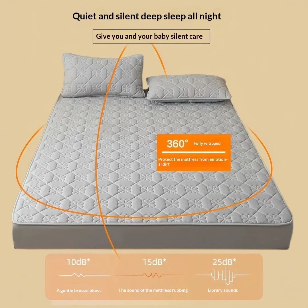 واقي مرتبة مبطن مقاوم للماء مكون من 3 طبقات من مادة TPU المدعومة بالبوليستر المصقول، غطاء مرن فائق النعومة ودافئ لجميع الجوانب