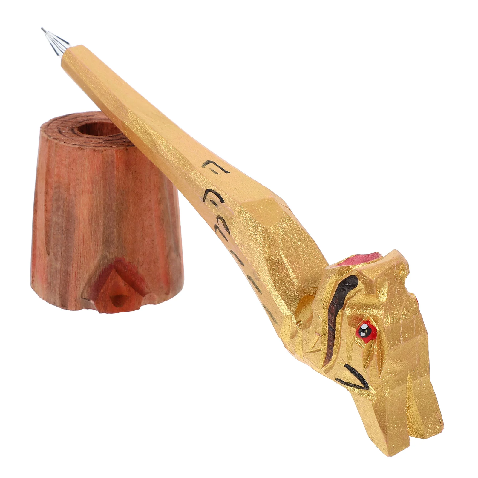 

Wooden Animal Pen Hand Carved Cute Dragon Children Student Novelty Writing Drawing Creative Birthday Gift Present