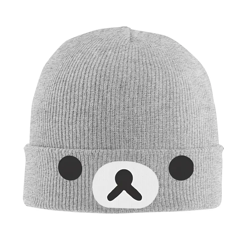 

Rilakkuma Face Knit Hat Beanies Winter Hats Warm Unisex Fashion Bear Caps for Men Women Gifts