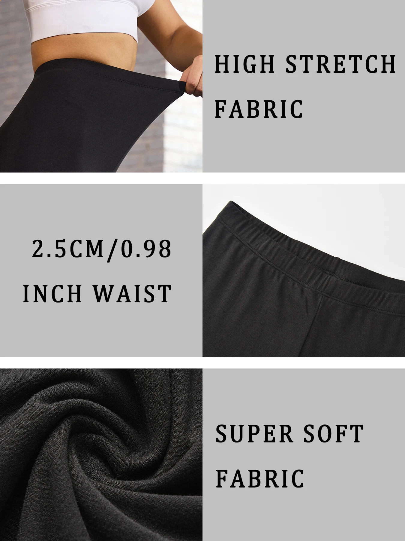 عبوة من قطعتين من الضيق النسائية فائقة النعومة ومرونة عالية للتمرين واليوجا والجري والارتداء اليومي غير الرسمي المريح والجوارب المطاطية #3