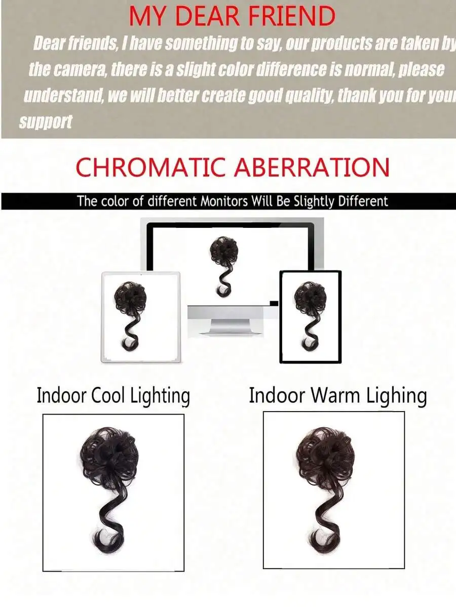 

2-Pack Fluffy Messy Bun Hair Accessories With Wavy Curly Synthetic Extensions For Women