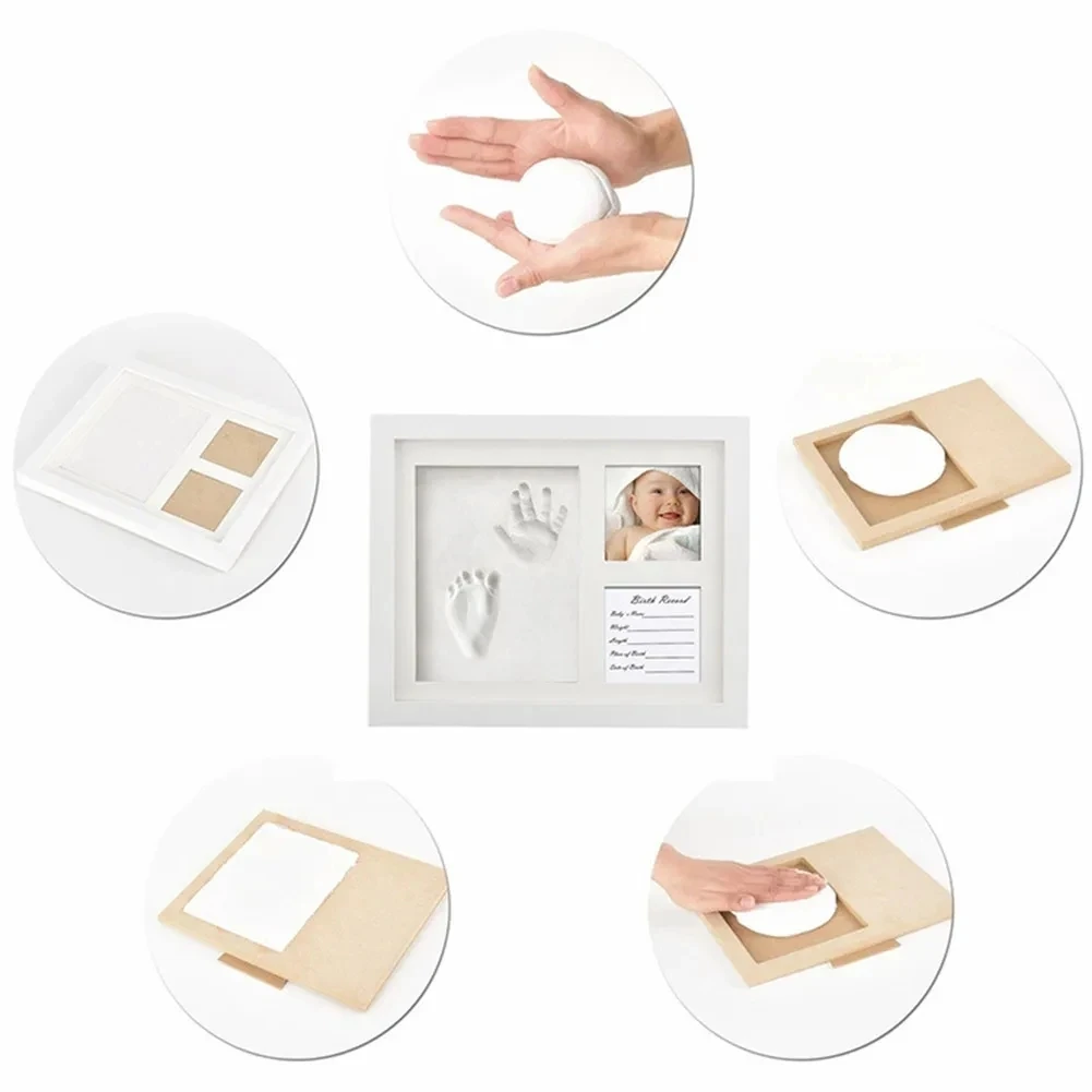 Newborn Baby Handprint Footprint Kit Casting Infant Baby Shower Non-toxic Souvenirs Gift Imprint DIY Soft Clay Inkpad for Kids