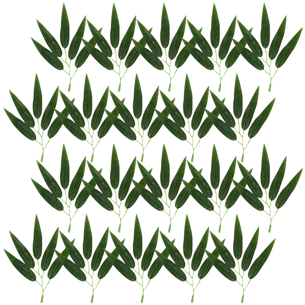 30 Pcs Artificial Plants Five-leaf Small Bamboo Leaves Lifelike Fake for Crafts Decorative Green Bride