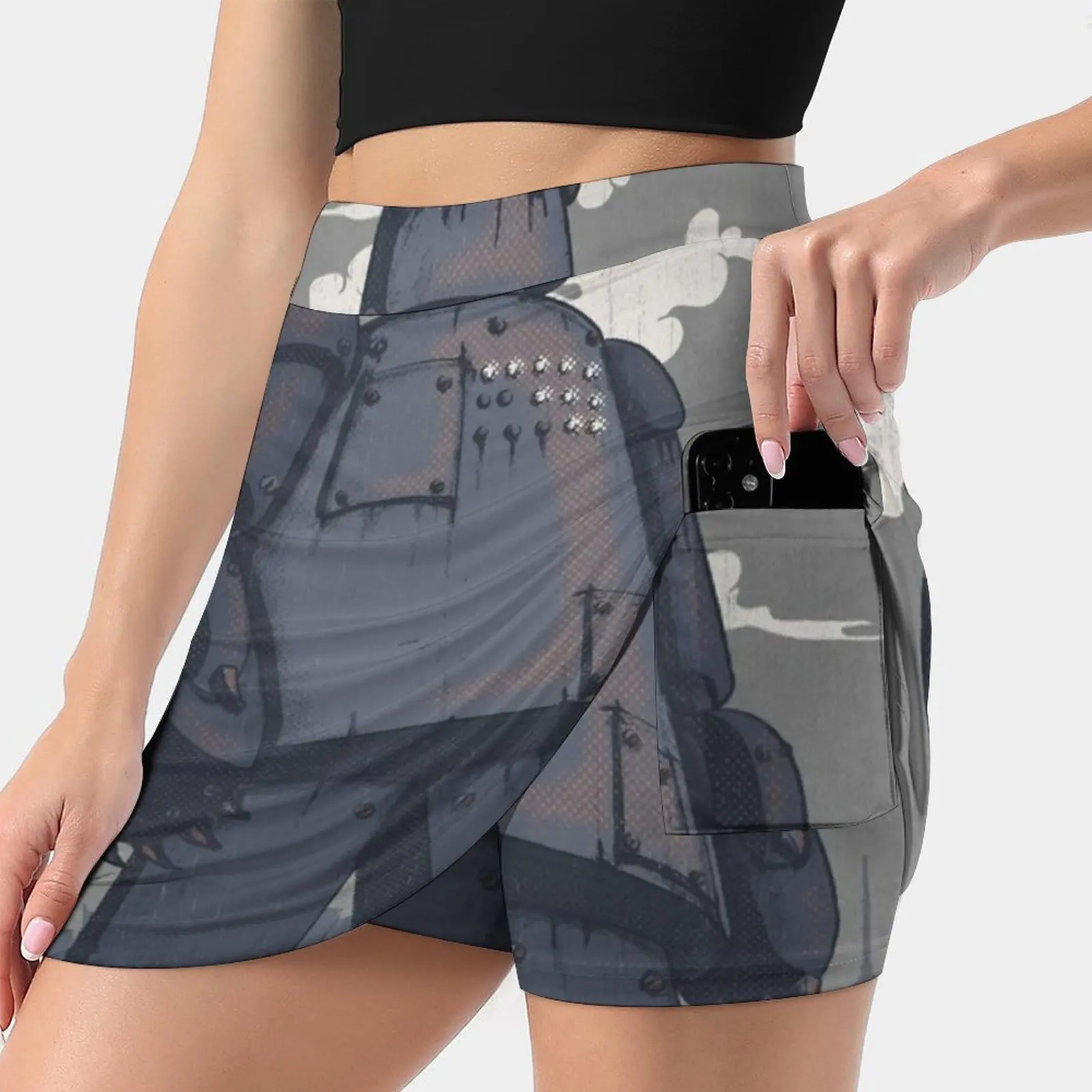 Panda 2K Women's skirt With Pocket Vintage Skirt Printing A Line Skirts Summer Clothes Panda Robot Vintage Grunge Iron Giant