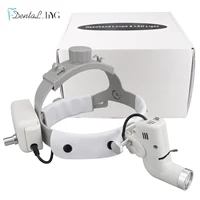 Lámpara de cabeza LED Dental de 5W para lupas binoculares, punto de brillo, faro de laboratorio Dental ajustable, batería de faro quirúrgico