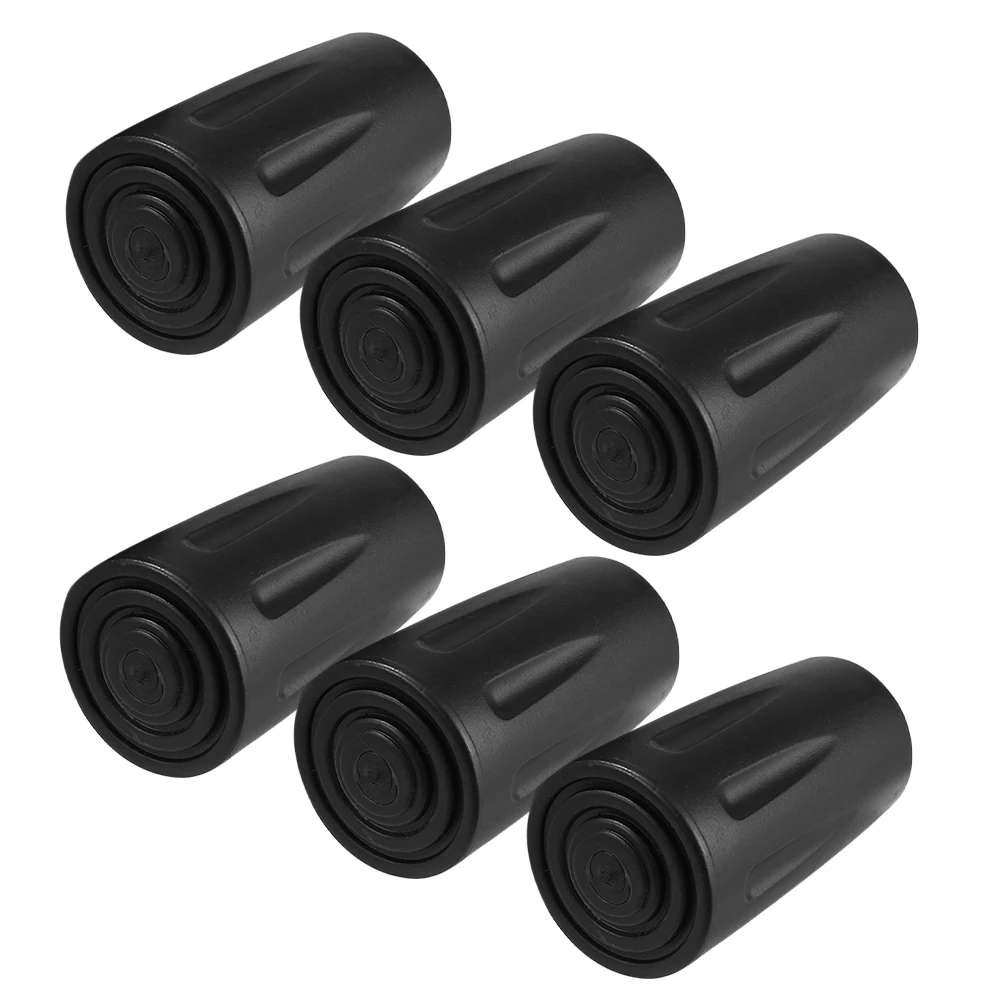 

6 Pcs Trekking Pole Protectors Round Tpr Replacement Tips for Walking Stick Cane Antislip Durable Outdoor Accessories