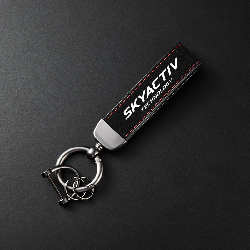 لمازدا Skyactiv 2 3 5 6 8 CX3 CX4 CX5 CX8 CX30 اكسسوارات عالية الجودة جلدية الجلد المدبوغ المفاتيح سيارة الرياضة حلقة رئيسية