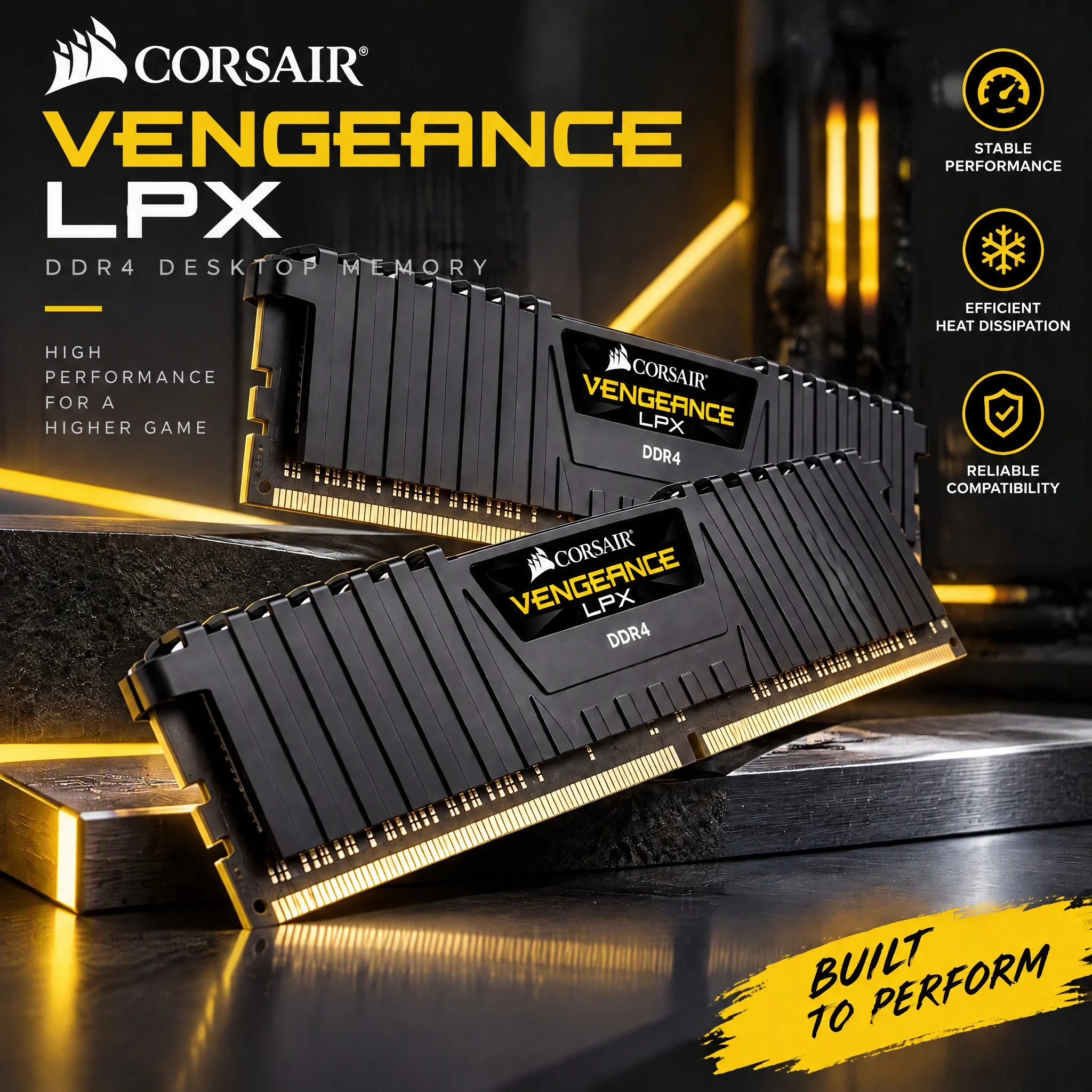 CORSAIR DDR4 Memory Vengeance LPX DDR4 Kit 8GB 16GB 3200MHZ 2400Mhz 2666Mhz DIMM RAM PC4-25600 19200 21300 Desktop Memoria Ram