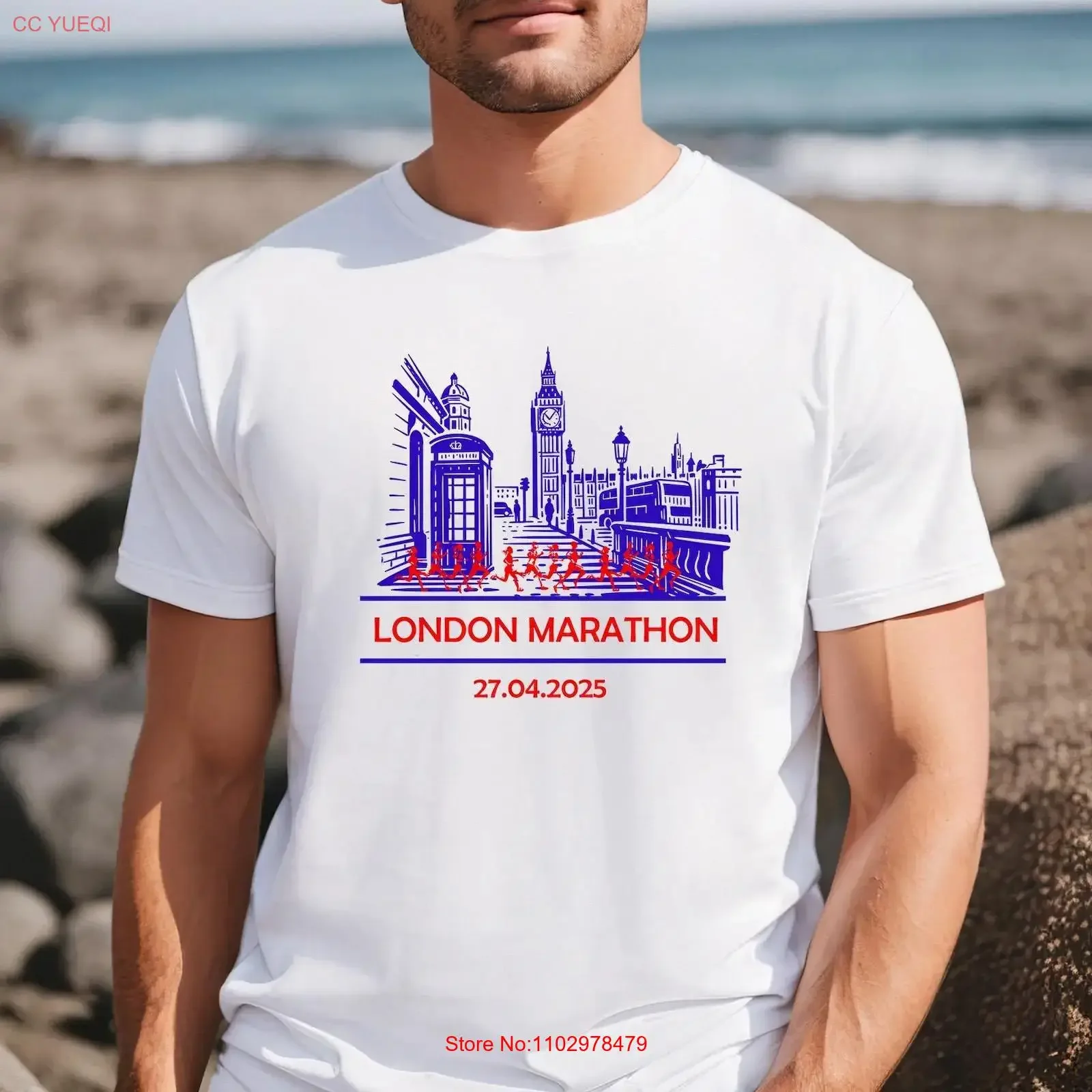 T-shirt de l'entraînement du Marathon de Londres 2025 – Style vintage délavé, décontracté, unisexe, confortable et extensible pour homme