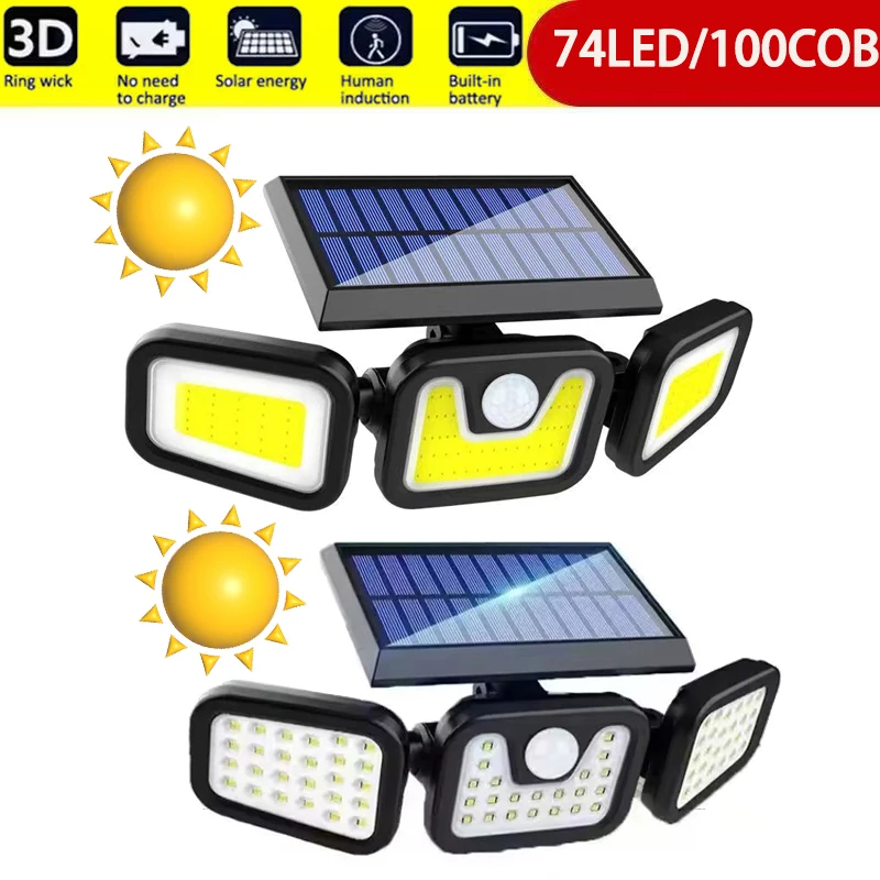 

Pop Solar Power Wall Lights Outdoor Motion Sensor Human Induction 3Modes Floodlights Waterproof Security Lights For Backyard Pa