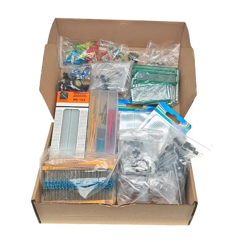2110PCS Mega Electronic Component Kit Assortment, Capacitors, Resistors, LED, Transistors, Diodes, RGB, Breadboard,PCB