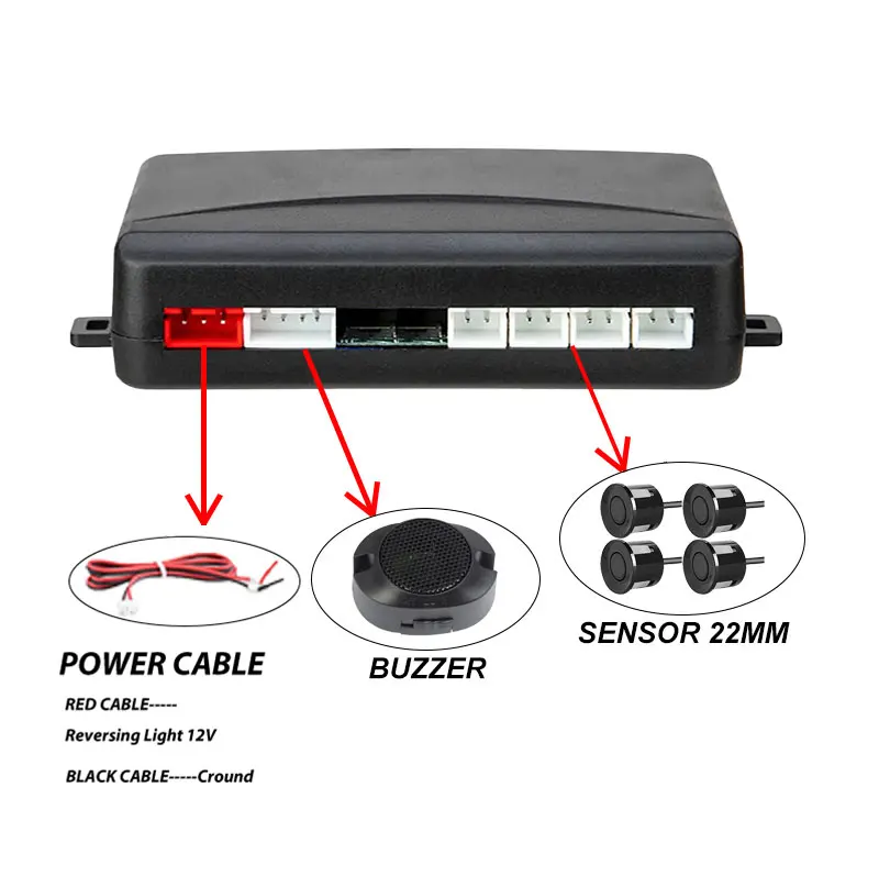 Einparkhilfe Parktronik 12 Farben 22mm Flacher Sensor Rückfahrradar Akustischer Alarm – Detail 2