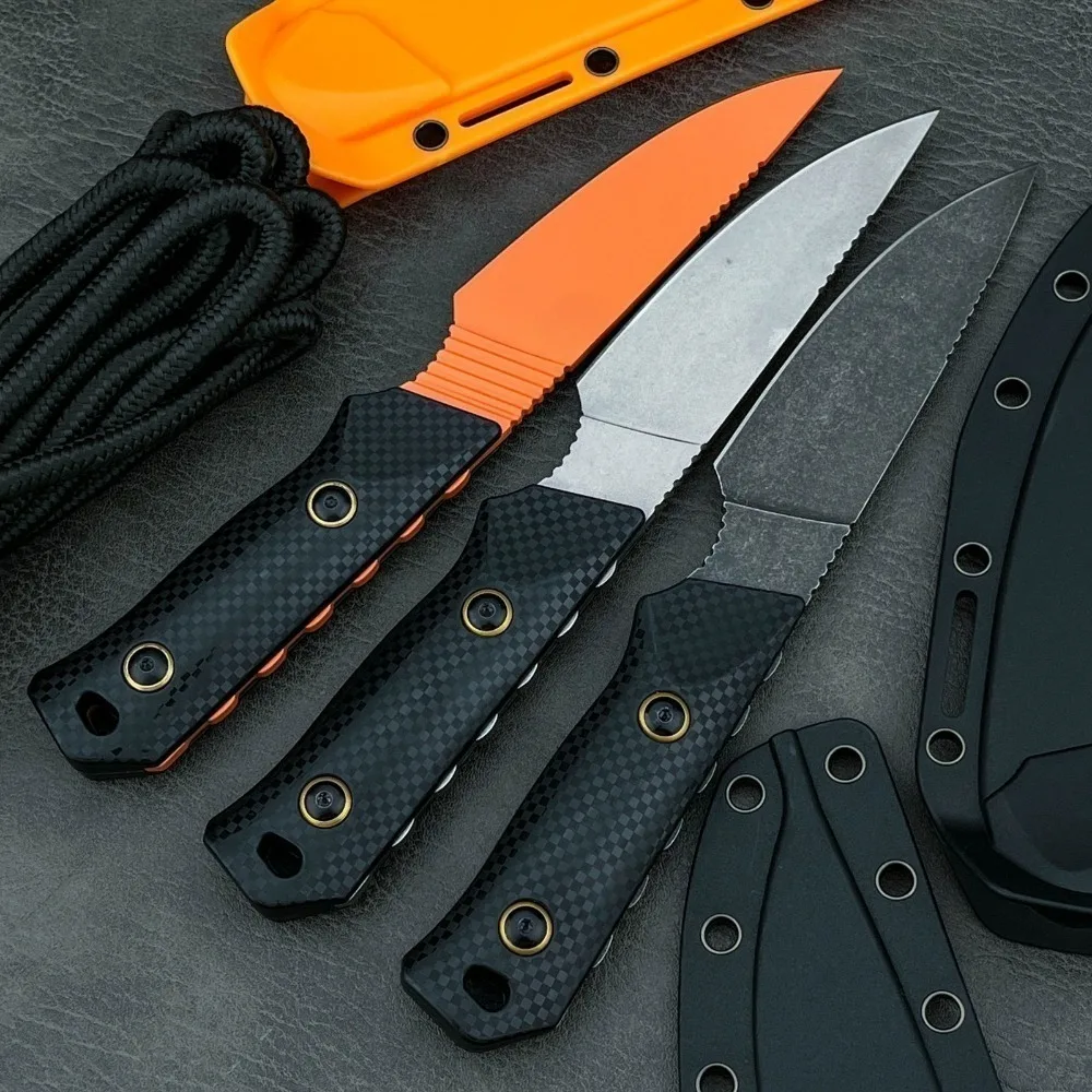 

Портативный прямой нож для кемпинга на открытом воздухе, прочные фиксированные ножи, стальное лезвие D2, нейлоновая ручка из волокна, фруктовые ножи, ножи EDC