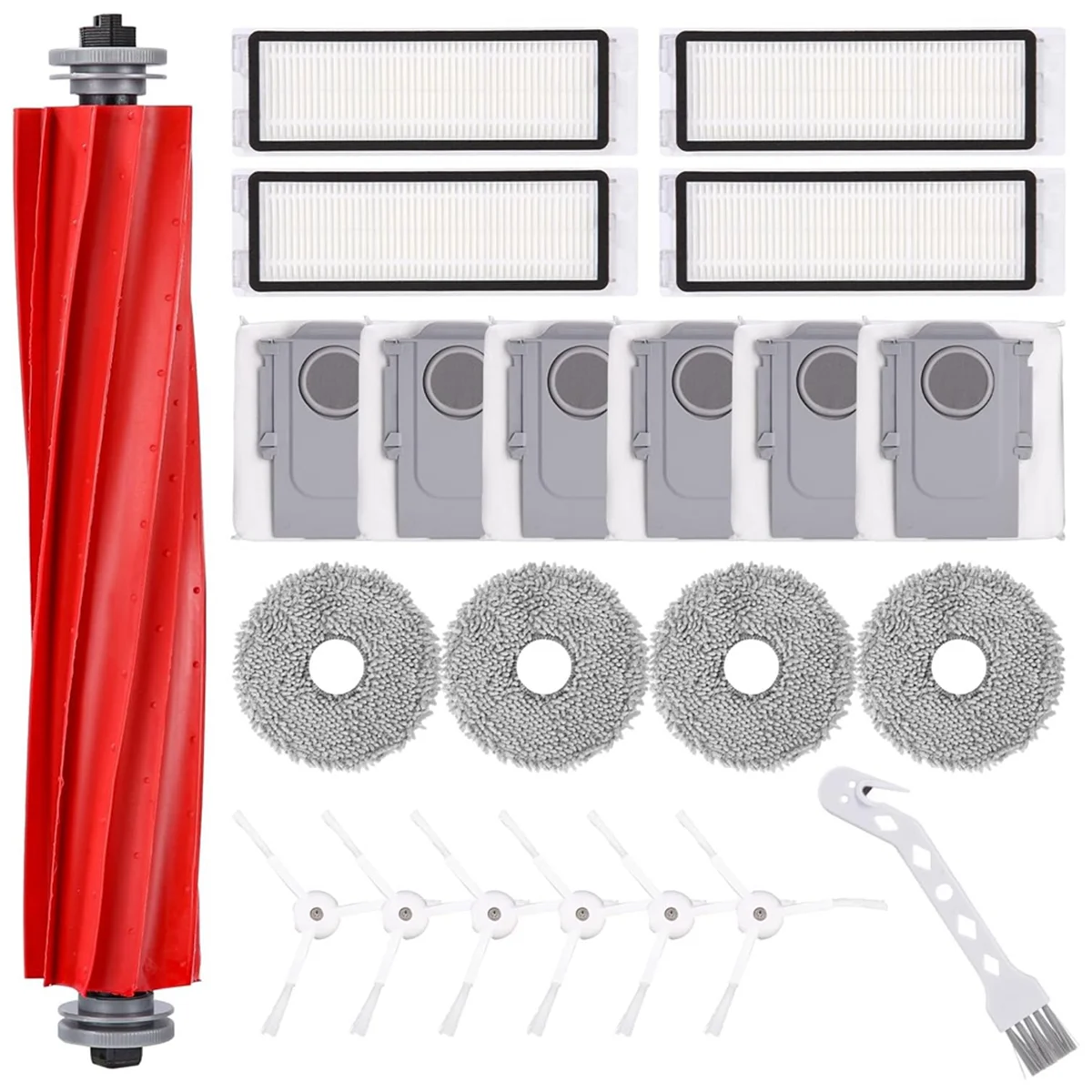 أجزاء تفريغ روبوت لروبوروك ، كيو ريفو برو ، كيو ريفو س ، كيو ريفو ماكسف ، فرشاة جانبية رئيسية ، فلتر هيبا ، قماش ممسحة ، أكياس غبار
