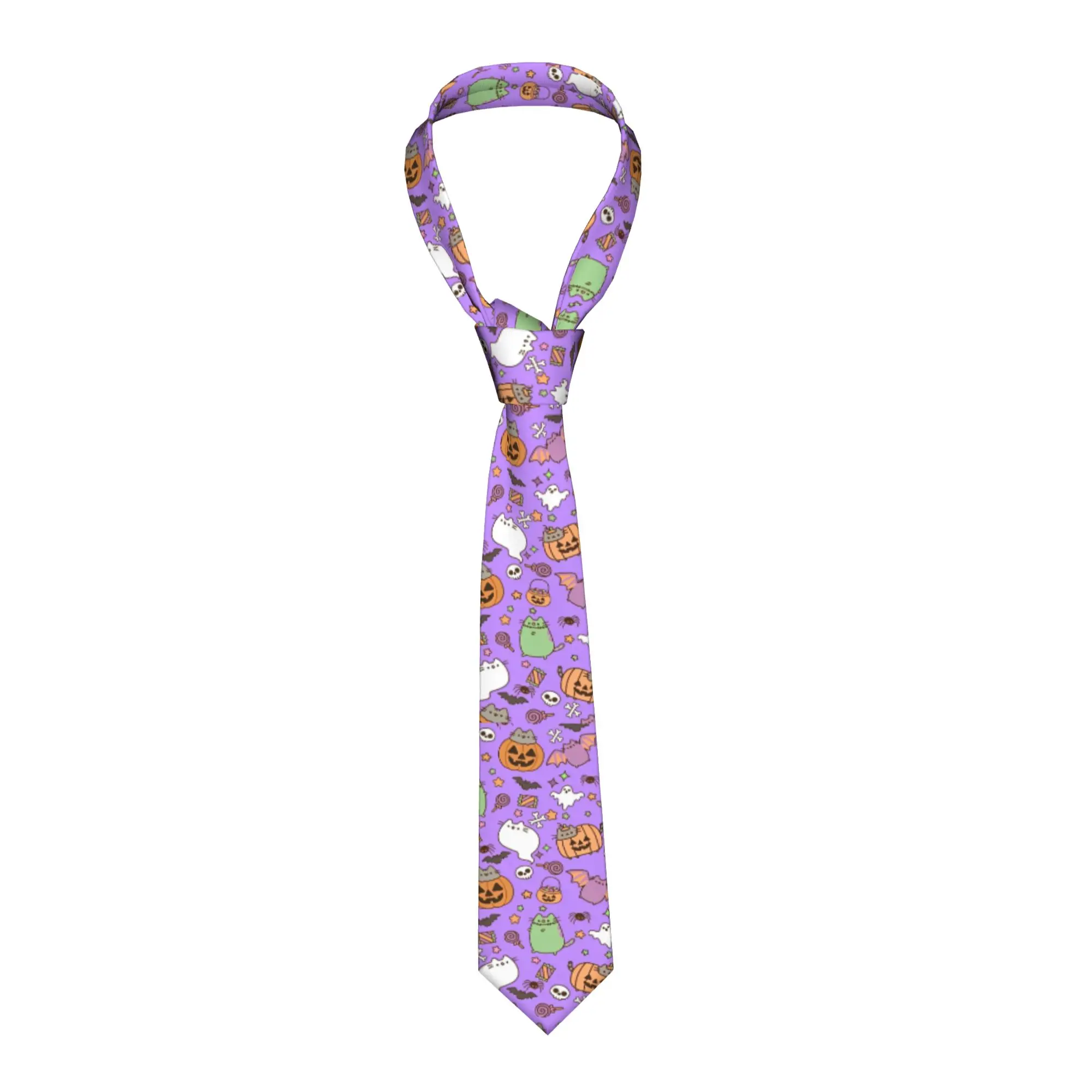 Cute Cats P-Pusheencats Gifts Necktie Slim Polyester 8 cm Narrow Neck Ties for Mens Daily Wear Gravatas Wedding Accessories Gift