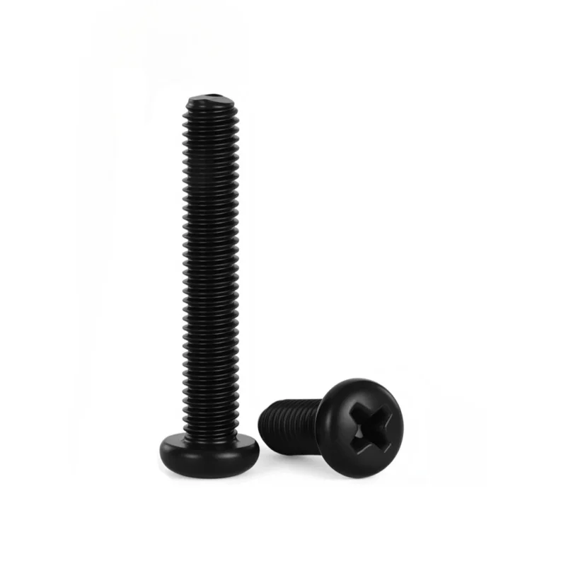 Black Carbon Steel Round Pan Phillips Bolt M1 ~ M6 Mushroom Screws Length 2~50 Mm 6