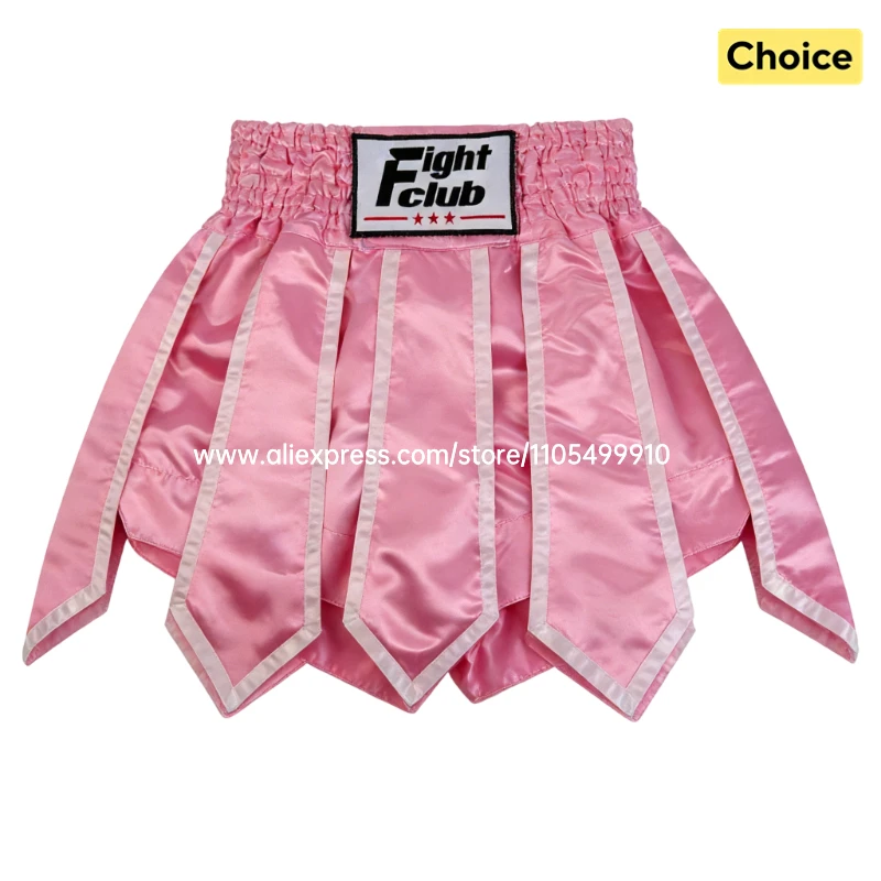 Muay Thai Shorts für Damen, Herren und Kinder, Professionelle Gladiator-Boxshorts für Training und Wettkampf, Rosa Sparring-Kickbox-Kampfhosen
