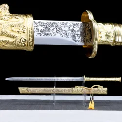 110cm medieval corroded acid carved high manganese steel true sword yellow gold equipped with sharp weapon samurai sword katana