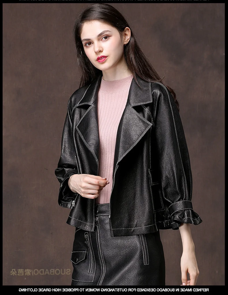 2023New Leather coat,Genuine Leather Jacket Autumn Winter Jacket Women 100% Real Sheepskin Coat Female Streetwear Bomber Jackets