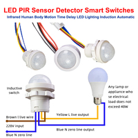 12V-24V 110V-220V LED PIR Sensor Detector Smart Switches LED Sensitive Night Lamp Time Delay Automatic Sensor Light Switch