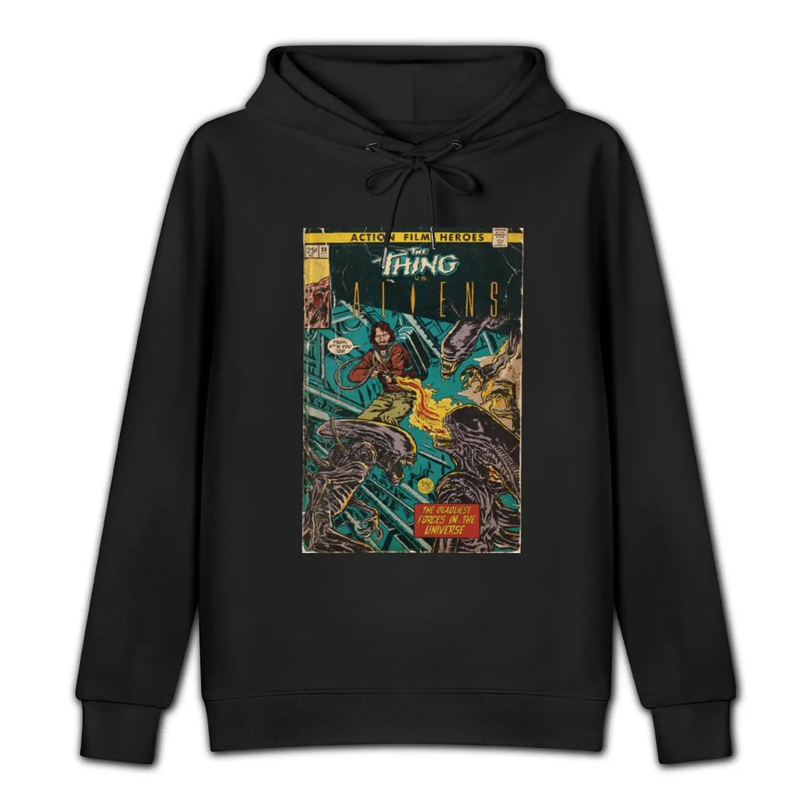 The Thing vs. Aliens fan art comic cover Pullover Hoodie hooded shirt men clothing men's clothes hoodie man