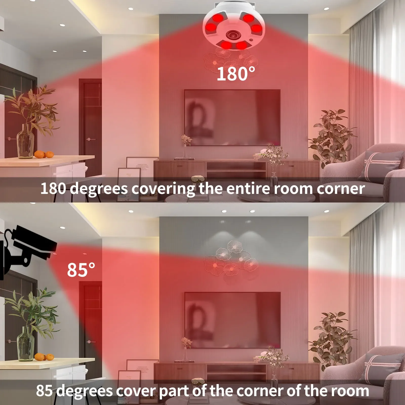 Gadinan iCSee WIFI Panorama FishEye Built-In MIC Audio IP Metal Ceiling Dome Camera 1.7mm IRC ONVIF XMEYE P2P NightVision Indoor