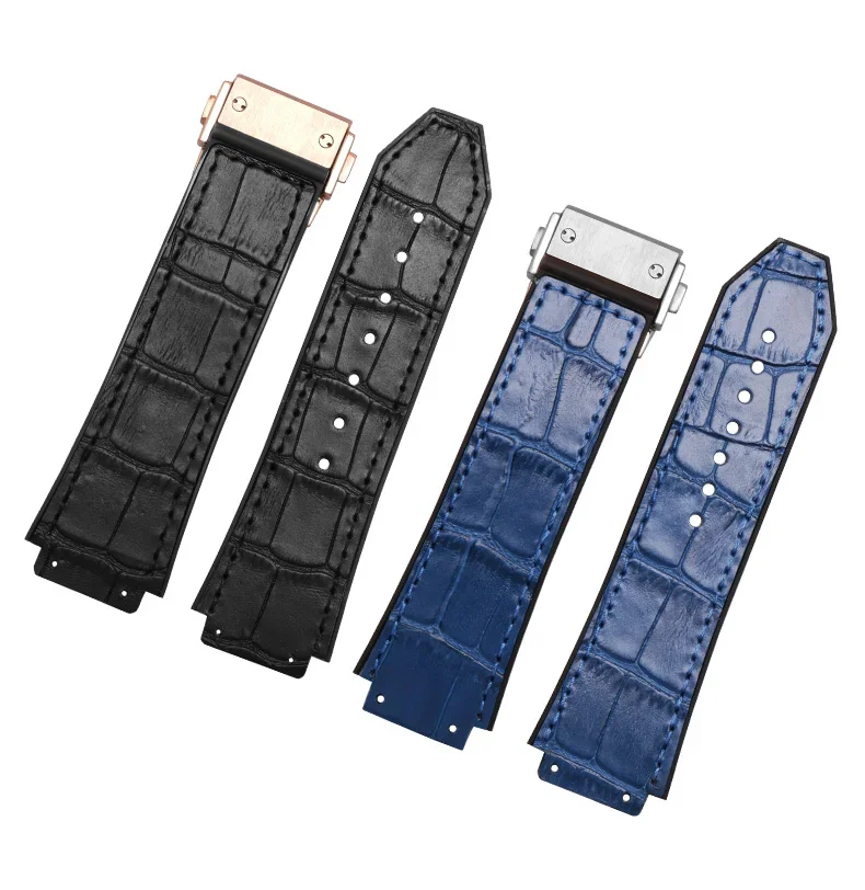 

Watch Band For HUBLOT BIG BANG Genuine Leather 25mm*19mm Waterproof Men Watch Strap Chain Rubber Watch Bracelet