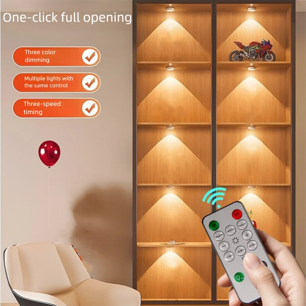 

New PIR Motion Sensor LED Night Lights Type-C 3 Color Wireless Night Lamps with Remote Control Bedroom Light Bedroom