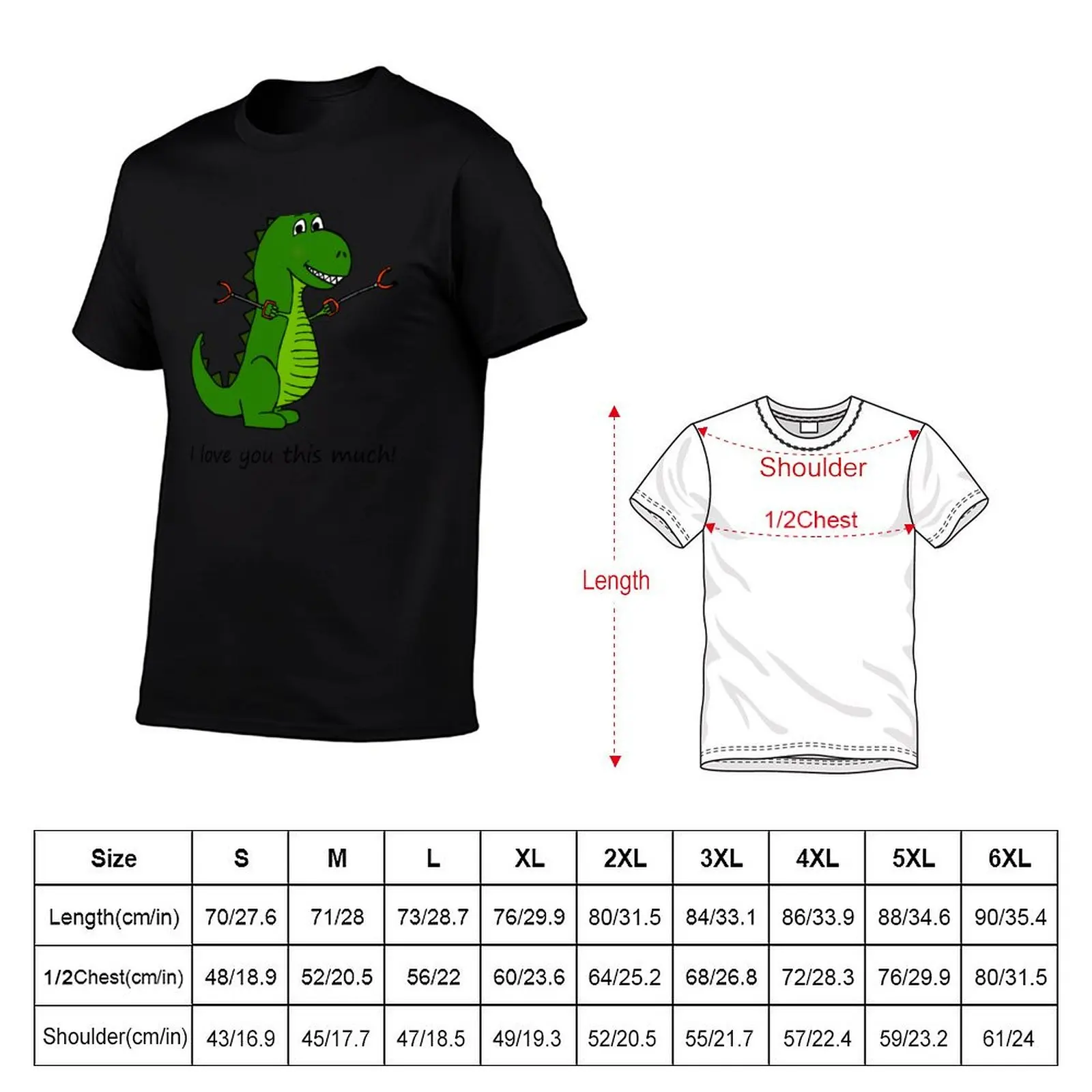 T-Rex Dinosaur with Grabbers - I love you this much! T-Shirt essential t shirt Blouse vintage shirts men graphic