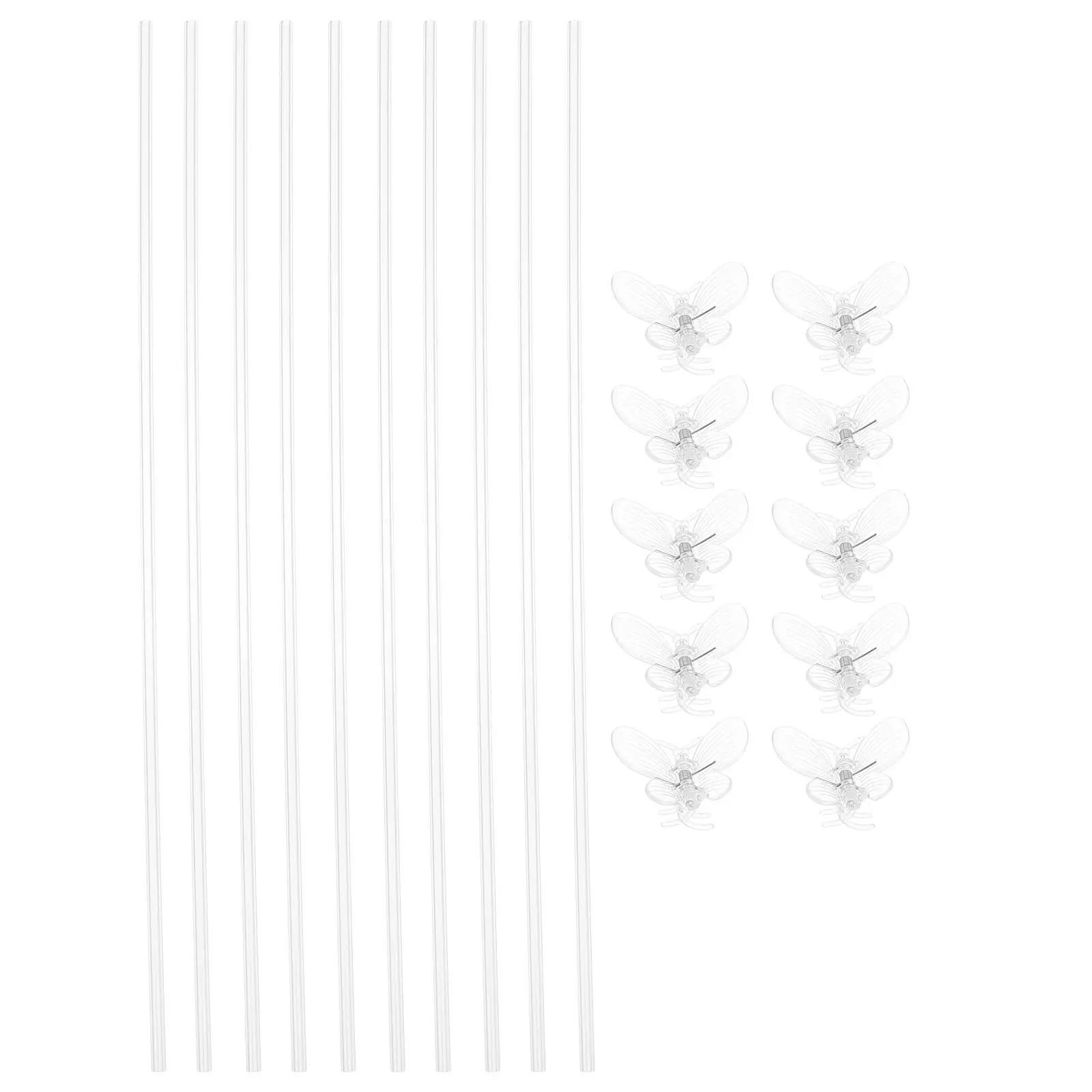20Pcs Orchid Stakes Plastic Plant Support Clips for Phalaenopsis Butterfly Garden Indoor Greenhouse Use Clear Plants Support