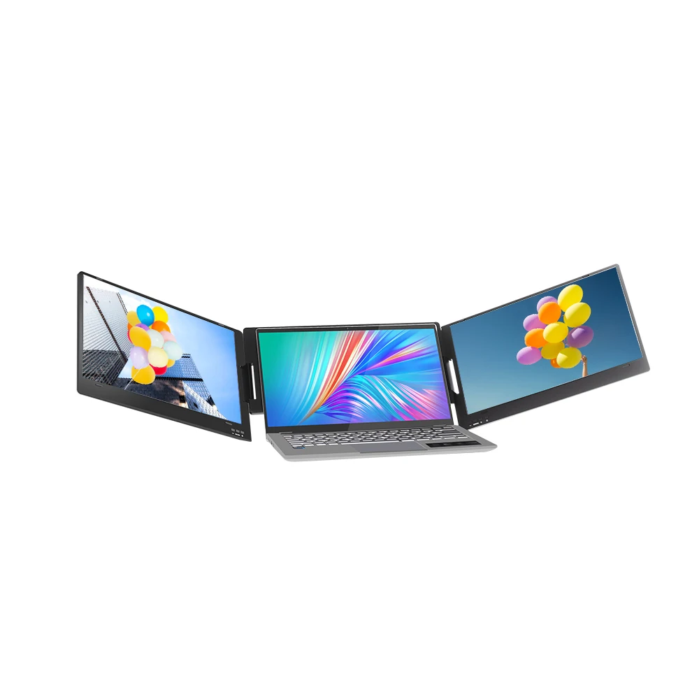 

Factory OEM Triple Laptop Screen Extender Dual 14 Inch 1080P LCD s Portable Tri -screen For Laptop Notebook