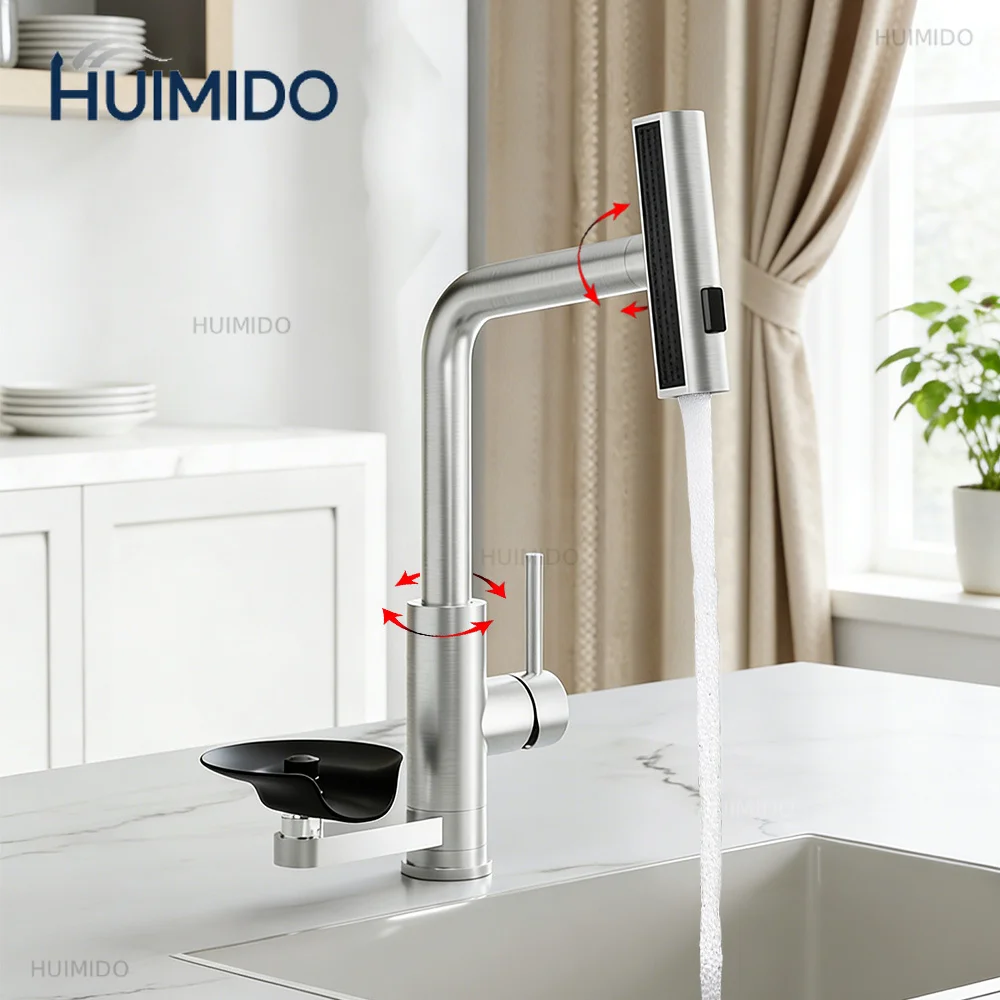 Multi Function Kitchen Faucet Flying Rain Stream Waterfall Kitchen Sink Faucets Deck Mounted Cup Washer Kitchen Mixer Tap